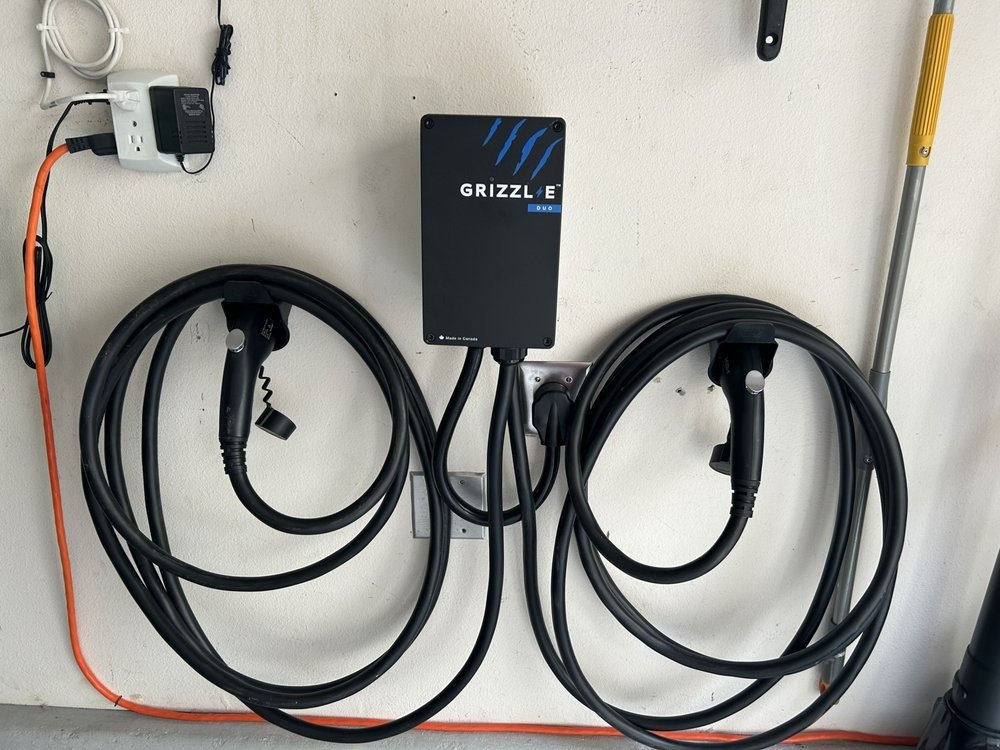 Dual Grizzl-E Duo EV charging station on wall